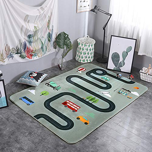 Zinsale Grande Addensare Baby Playmat Lavabile Tappetini gioco e palestrine Velluto a Slow Rising Palestra del pavimento Asilo nido Pad attività Tappeto strisciante (Car Track)