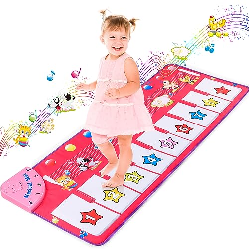 Gralal Giochi Bambina 1 2 3 4 Anni, Tappeto Gioco Bambini Regalo Bambina 1-4 Anni Giochi Bimba 1 2 3 Anni Tappeto Musicale Bambini 1 Anno Regali Bambini 1 Anno Gioco Bambino 1 Anno 2 3 Anni