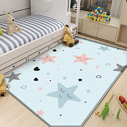 N\C Tappeto Bambini Cameretta Rotondo Gioca a Mat Salotto Pelo Corto (D256, 120x160cm,47.2"x62.9")