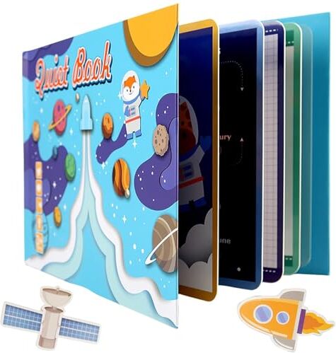 JOKILY Montessori Quiet Book, libro tranquillo Montessori for Toddlers, Interactive Busy Book, Puzzle Libro educativo Giochi di pensiero, Educational Toy Book per bambini dai 3 anni (D)