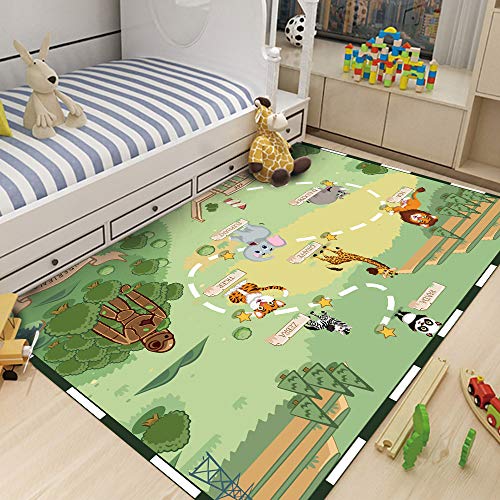 N\C Tappeto Bambini Cameretta Rotondo Gioca a Mat Salotto Pelo Corto (D57, 80x120cm,31.4x47.2")