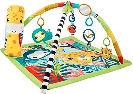 Fisher Price Palestrina Sensoriale Cuccioli della Natura 3-in-1, Tappetino per Giocare dalla Nascita Fino ai Primi Passi con 5 Giochi sensoriali, luci, Suoni, Giocattolo per Neonati,