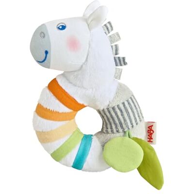 HABA Greifling Zebra Peluche per Bambini con sonaglio e Tessuto Extra Morbido Promuove Sensi e capacità motorie, per Bambini dai 6 Mesi HABA Greifling Zebra Peluche per Bambini con sonaglio e Tessuto Extra Morbido Promuove Sensi e capacità motorie, per Bambini dai 6 Mesi