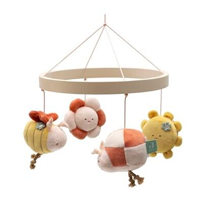Jollein Giostrina per neonati – Grazioso picnic – Anello in legno con figure in stoffa – Sole, fiore, ape e coccinella – Giostrina per culla e box – Decorazione rilassante – Regalo per neonati Jollein Giostrina per neonati – Grazioso picnic – Anello in legno con figure in stoffa – Sole, fiore, ape e coccinella – Giostrina per culla e box – Decorazione rilassante – Regalo per neonati