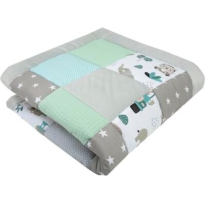 Medi Partners Coperta per neonati 100% cotone 120x120cm multifunzionale Morbido spesso Tappetino da gioco Inserto per box Medi Partners Coperta per neonati 100% cotone 120x120cm multifunzionale Morbido spesso Tappetino da gioco Inserto per box