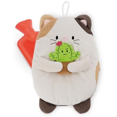 NICI Mymochi Borsa dell'acqua calda a forma di gatto Angy con cactus, morbido animale di peluche, per adulti e bambini a partire dai 10 mesi, 300 ml, 30 cm, bianco NICI Mymochi Borsa dell'acqua calda a forma di gatto Angy con cactus, morbido animale di peluche, per adulti e bambini a partire dai 10 mesi, 300 ml, 30 cm, bianco
