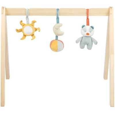 Nattou Wooden Arch with Hanging Toys, 59,50 cm, Dusty Blue Nattou Wooden Arch with Hanging Toys, 59,50 cm, Dusty Blue