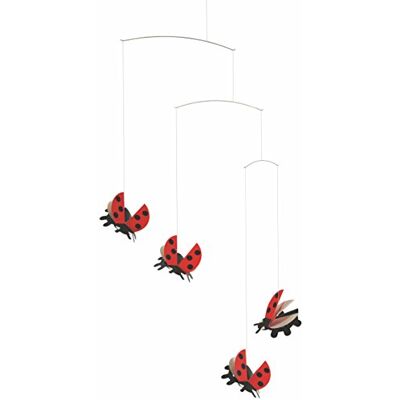 Flensted Mobiles f30113 Lady Bird Mobile, Acciaio, Rosso/Nero, 56 x 37 cm Flensted Mobiles f30113 Lady Bird Mobile, Acciaio, Rosso/Nero, 56 x 37 cm