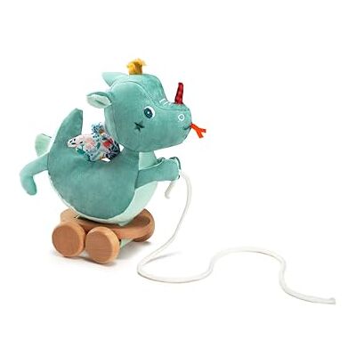 LILLIPUTIENS Giocattolo da tirare Joe il Drago Compagno ideale per i primi passi del bambino Giocattolo di risveglio sonoro e tattile con testa tintinnante e ruote mobili Dai 12 mesi LILLIPUTIENS Giocattolo da tirare Joe il Drago Compagno ideale per i primi passi del bambino Giocattolo di risveglio sonoro e tattile con testa tintinnante e ruote mobili Dai 12 mesi