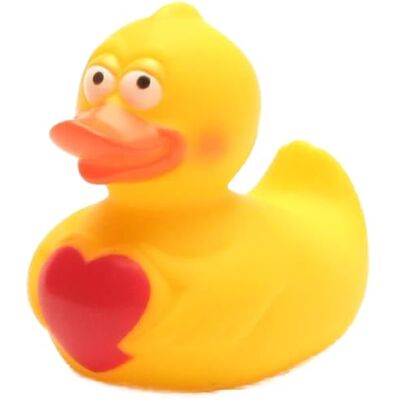 Duckshop Anatra da bagno con cuore, papera, paperella, L 9,5 cm, regalo di San Valentino Duckshop Anatra da bagno con cuore, papera, paperella, L 9,5 cm, regalo di San Valentino