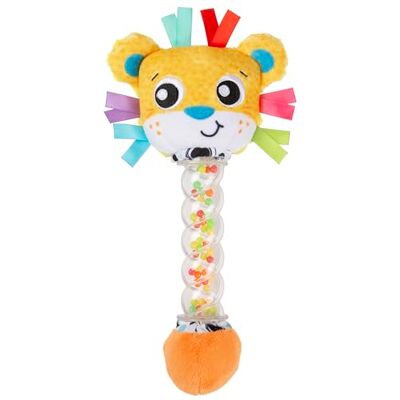 Playgro Lion Rainmaker sonaglio per stimolazione sensoriale, giocattolo musicale per bambini, tema leone, rumore di pioggia, tessuto a corda gigante, facile da impugnare, perline colorate Playgro Lion Rainmaker sonaglio per stimolazione sensoriale, giocattolo musicale per bambini, tema leone, rumore di pioggia, tessuto a corda gigante, facile da impugnare, perline colorate