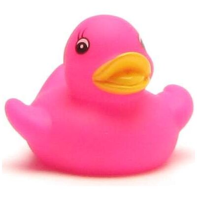 Duckshop I Anatra da bagno Lea, rosa, con papera, lunghezza: 5 cm Duckshop I Anatra da bagno Lea, rosa, con papera, lunghezza: 5 cm