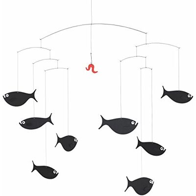 Flensted Mobiles Shoal of Fish Mobile in acciaio, multicolore, 45 x 60 cm Flensted Mobiles Shoal of Fish Mobile in acciaio, multicolore, 45 x 60 cm