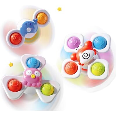 Echehi 3 Pezzi Spinner Bambini, Giochi Bagnetto Neonato, Giochi Sensoriali per Neonati. Granchi Echehi 3 Pezzi Spinner Bambini, Giochi Bagnetto Neonato, Giochi Sensoriali per Neonati. Granchi