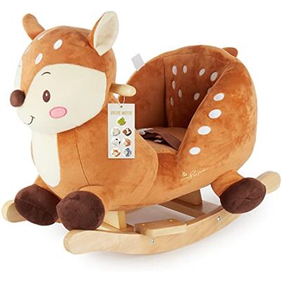 BIECO Peluche a dondolo REH Lina, 60 cm, per bambini, con cintura di sicurezza, altalena a partire dai 9 mesi, in legno BIECO Peluche a dondolo REH Lina, 60 cm, per bambini, con cintura di sicurezza, altalena a partire dai 9 mesi, in legno