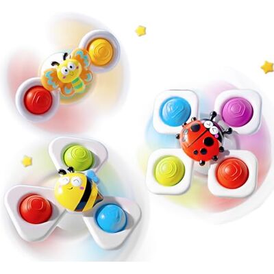 Echehi 3 Pezzi Spinner Bambini, Giochi Bagnetto Neonato, Giochi Sensoriali per Neonati. Insetti Echehi 3 Pezzi Spinner Bambini, Giochi Bagnetto Neonato, Giochi Sensoriali per Neonati. Insetti