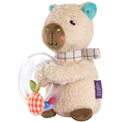 Fehn Anello sonaglio Capybara – Sonaglio per sonagliare, sentire, giocare con peluche come compagno fedele – Giocattolo motorio per neonati e bambini a partire da 0 mesi Fehn Anello sonaglio Capybara – Sonaglio per sonagliare, sentire, giocare con peluche come compagno fedele – Giocattolo motorio per neonati e bambini a partire da 0 mesi
