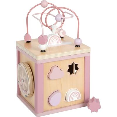 small foot Dado motricità rosa, giocattolo per la motricità, in legno FSC® 100% certificato, con cinque superfici di gioco, dai 12 mesi, small foot Dado motricità rosa, giocattolo per la motricità, in legno FSC® 100% certificato, con cinque superfici di gioco, dai 12 mesi,
