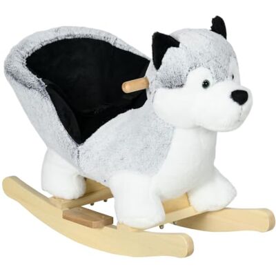 HOMCOM Cavallo a Dondolo per Bambini da 18-36 Mesi 60x33x50 cm Grigio Cavalluccio a Dondolo per Bambini Cavalcabile, Suoni Realistici HOMCOM Cavallo a Dondolo per Bambini da 18-36 Mesi 60x33x50 cm Grigio Cavalluccio a Dondolo per Bambini Cavalcabile, Suoni Realistici