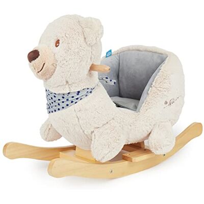 BIECO 74002111 Dondolo Peluche Crema Orso Giocattolo, Sedia a Dondolo per Bambini con Struttura in Legno, Seduta e Schienale, Giocattoli a Dondolo, Schaukelbär per Neonati e Bambini da 9m + BIECO 74002111 Dondolo Peluche Crema Orso Giocattolo, Sedia a Dondolo per Bambini con Struttura in Legno, Seduta e Schienale, Giocattoli a Dondolo, Schaukelbär per Neonati e Bambini da 9m +