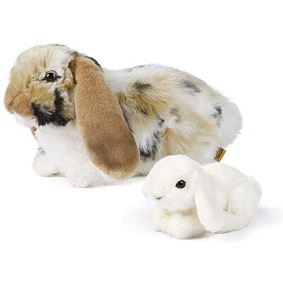 Living Nature - Peluche Olandese Lop Ear Marrone & Baby Bunny Gift Bundle, Bianco, Taglia Unica, Colore Brown & White Living Nature - Peluche Olandese Lop Ear Marrone & Baby Bunny Gift Bundle, Bianco, Taglia Unica, Colore Brown & White