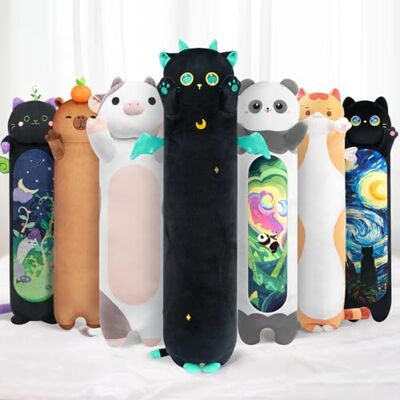 Mewaii Peluche a forma di gatto nero, 130 cm, peluche per gatti, a forma di gatto lungo con occhi grandi, giocattolo di peluche, regalo Mewaii Peluche a forma di gatto nero, 130 cm, peluche per gatti, a forma di gatto lungo con occhi grandi, giocattolo di peluche, regalo