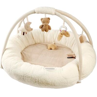 Nattou Coperta per Gattonare con Arco di Gioco e Varie Attività, Circa 70x80 cm, Rettangolare, 100% Poliestere, Teddy, Ecrù Nattou Coperta per Gattonare con Arco di Gioco e Varie Attività, Circa 70x80 cm, Rettangolare, 100% Poliestere, Teddy, Ecrù