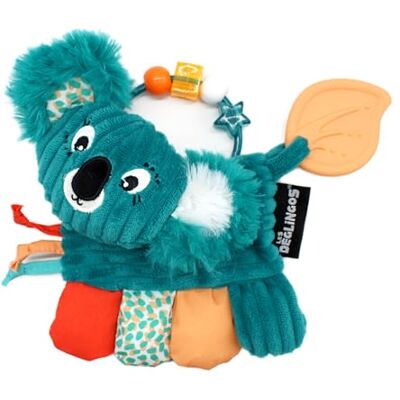 Les Déglingos , Sonaglio d'Attività Berlingos le Koala, giocattolo di risveglio del bambino con anello di dentizione, blu, 17 cm Les Déglingos , Sonaglio d'Attività Berlingos le Koala, giocattolo di risveglio del bambino con anello di dentizione, blu, 17 cm