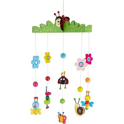 BIECO godere di coleotteri 3D bambino mobile di legno robusto, molti animali e fiori colorati e lenire accattivante alla culla, fasciatoio o ai Giochi arco. Per i bambini da 0 mesi BIECO godere di coleotteri 3D bambino mobile di legno robusto, molti animali e fiori colorati e lenire accattivante alla culla, fasciatoio o ai Giochi arco. Per i bambini da 0 mesi