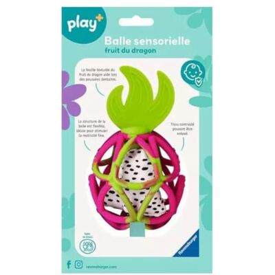 Ravensburger Play+ Palla sensoriale in silicone Dragon Fruit a partire dai 6 mesi Palla per attività fisica e sonaglio da dentizione per bambini Giocattolo multisensoriale Ravensburger Play+ Palla sensoriale in silicone Dragon Fruit a partire dai 6 mesi Palla per attività fisica e sonaglio da dentizione per bambini Giocattolo multisensoriale