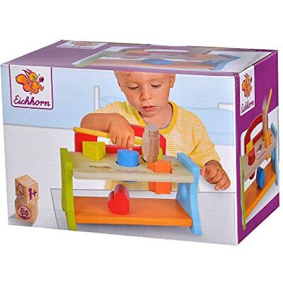 Eichhorn Banchetto Gioco Incastri con Martello, Colori Misti Eichhorn Banchetto Gioco Incastri con Martello, Colori Misti
