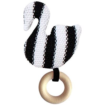 Manhattan Toy - Swan Kit Baby Rattle with Massaggiagengive in Legno, Manhattan Toy - Swan Kit Baby Rattle with Massaggiagengive in Legno,