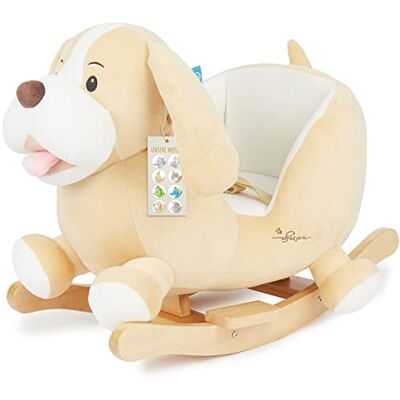 BIECO Cane a Dondolo Animale Peluche 'Sam' Sedia a Dondolo per Bambini Con Cintura di Sicurezza per Neonati Animali da Camera BIECO Cane a Dondolo Animale Peluche 'Sam' Sedia a Dondolo per Bambini Con Cintura di Sicurezza per Neonati Animali da Camera