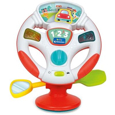 Clementoni Volante Giocattolo per Bambini, Gira E Guida Volante attività Regalo Interattivo con Luci e Suoni, Gioco con Ventosa per Seggiolone per Bambini 6-36 Mesi, Batterie Incluse, Clementoni Volante Giocattolo per Bambini, Gira E Guida Volante attività Regalo Interattivo con Luci e Suoni, Gioco con Ventosa per Seggiolone per Bambini 6-36 Mesi, Batterie Incluse,
