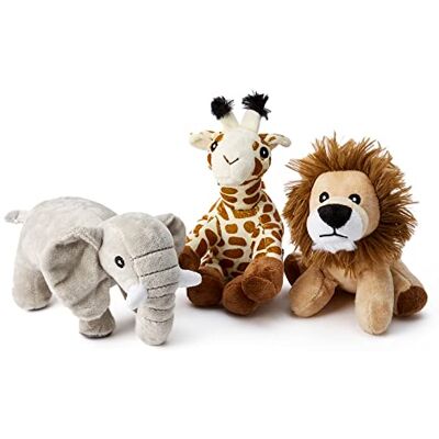 Zappi Co Giocattolo di peluche morbido e coccoloso per bambini Compagno perfetto per bambini e neonati (12-15 cm) (Elefante + Giraffa + Leone) Zappi Co Giocattolo di peluche morbido e coccoloso per bambini Compagno perfetto per bambini e neonati (12-15 cm) (Elefante + Giraffa + Leone)