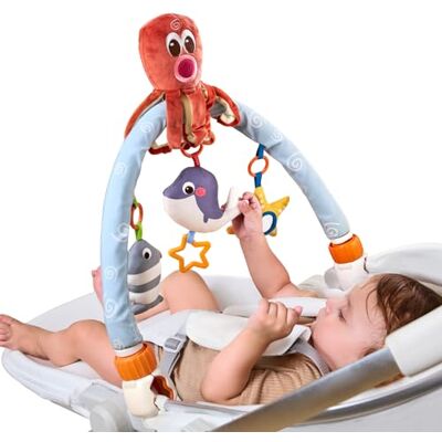TUMAMA Arco Giocattolo Carrozzina Barra attività per Culla con 4 Giocattoli Musicali sensoriali, Sospensione per Culla con sonaglio per Bambini, Regali per Bambini da Viaggio e da Gioco TUMAMA Arco Giocattolo Carrozzina Barra attività per Culla con 4 Giocattoli Musicali sensoriali, Sospensione per Culla con sonaglio per Bambini, Regali per Bambini da Viaggio e da Gioco
