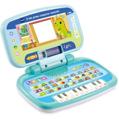 VTech Il Mio Primo Computer Musicale, Computer Interattivo Bambini, Computer con 4 Applicazioni/Giochi, Pratica Maniglia, Gioco Bambino con Tastiera ABC, Lingua Italiana, Batterie Incluse, 2-5 Anni VTech Il Mio Primo Computer Musicale, Computer Interattivo Bambini, Computer con 4 Applicazioni/Giochi, Pratica Maniglia, Gioco Bambino con Tastiera ABC, Lingua Italiana, Batterie Incluse, 2-5 Anni