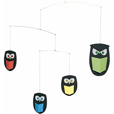 Flensted Mobiles f051 The Wisest Owls Mobile, in acciaio, multicolore, 43 x 45 cm Flensted Mobiles f051 The Wisest Owls Mobile, in acciaio, multicolore, 43 x 45 cm