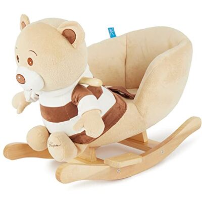 BIECO 74004003 peluche a dondolo Bubu orso, marrone, per bambini sedia a dondolo, sedile e schienale, altalena peluche per neonati e bambini di circa 60 x 30 x 50 cm BIECO 74004003 peluche a dondolo Bubu orso, marrone, per bambini sedia a dondolo, sedile e schienale, altalena peluche per neonati e bambini di circa 60 x 30 x 50 cm