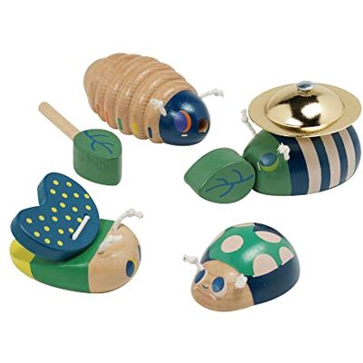 Manhattan Toy Folklore Bug Quartet Set di 4 giocattoli musicali in legno per i più piccoli, , multicolore Manhattan Toy Folklore Bug Quartet Set di 4 giocattoli musicali in legno per i più piccoli, , multicolore