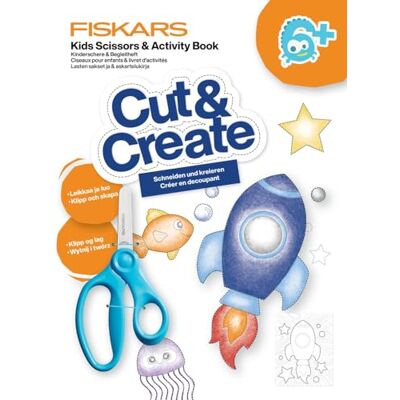 Forbici di Sicurezza per Bambini Fiskars 13cm - Libro di Attività Forbici di Sicurezza per Bambini Fiskars 13cm - Libro di Attività
