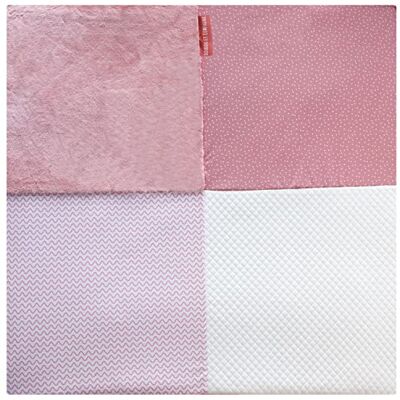 Doudou et Compagnie Tappeto mosaico rosa/bianco – 100 x 100 cm Doudou et Compagnie Tappeto mosaico rosa/bianco – 100 x 100 cm