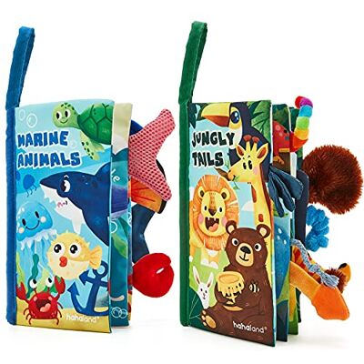 hahaland Libri di Stoffa Neonati 2 Pezzi, Libri Morbidi Animali Giungla Libro Tattile Interattivo, Code Animali, Giochi Sensoriali Tummy Time, Libro Neonato 0 6 12 Mesi hahaland Libri di Stoffa Neonati 2 Pezzi, Libri Morbidi Animali Giungla Libro Tattile Interattivo, Code Animali, Giochi Sensoriali Tummy Time, Libro Neonato 0 6 12 Mesi