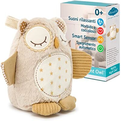Cloud B con suono rilassante Peluche coccoloso 4 rumori bianchi e 4 ninna nanne Auto spegnimento Sound Sensor Nighty Night Owl Smart Sensor Cloud B con suono rilassante Peluche coccoloso 4 rumori bianchi e 4 ninna nanne Auto spegnimento Sound Sensor Nighty Night Owl Smart Sensor