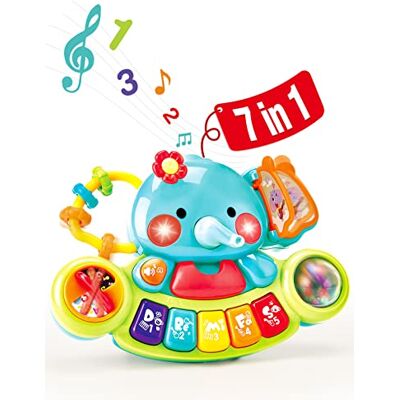 hahaland Pianoforte Elefante Bambini 6 Mesi, Gioco Attività Musicale Tastiera Educativa Pianola Neonato, con Suoni e Luci, Sviluppo Motricità, Regalo Bimbo 6 9 12 Mesi hahaland Pianoforte Elefante Bambini 6 Mesi, Gioco Attività Musicale Tastiera Educativa Pianola Neonato, con Suoni e Luci, Sviluppo Motricità, Regalo Bimbo 6 9 12 Mesi