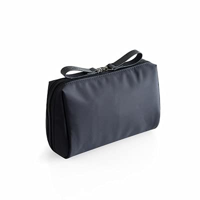 RouGan Beauty Case Donna Sacchetto cosmetico della borsa cosmetica di colore puro sacchetto cosmetico della borsa da viaggio impermeabile Beauty Case Da Viaggio (Color : Black)