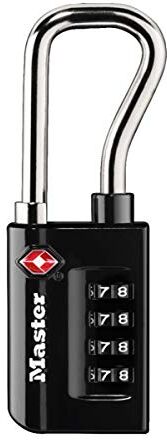 Master Lock Lucchetto da viaggio combinato certificato TSA, nero, 10,6 x 3,5 x 1,4 cm