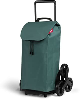 GIMI Tris, Carrello Portaspesa per Salire le Scale, 51 x 44 x 96 cm, Capienza da 52 l, 6 ruote, Sacca in poliestere XXL, Verde.