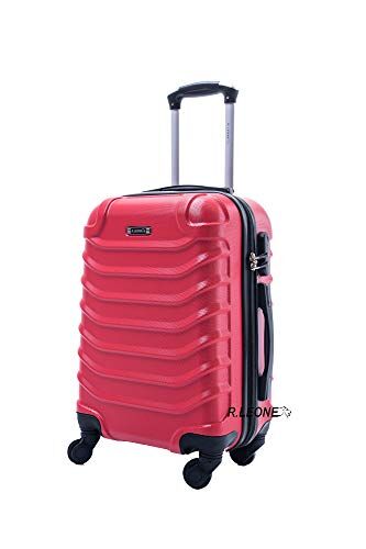 Leone Valigia EasyJet 45x36x20 cm Trolley Bagaglio a mano in ABS 4 Ruote (Rosso, 2026 Valigia 50x33x9,5 cm)