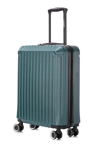 Leone Valigia Trolley Bagaglio a mano 55x40x20cm Rigido Ultraleggero in ABS 4 Ruote Autonome 3N (2208 55X40X20cm, Verde Scuro)